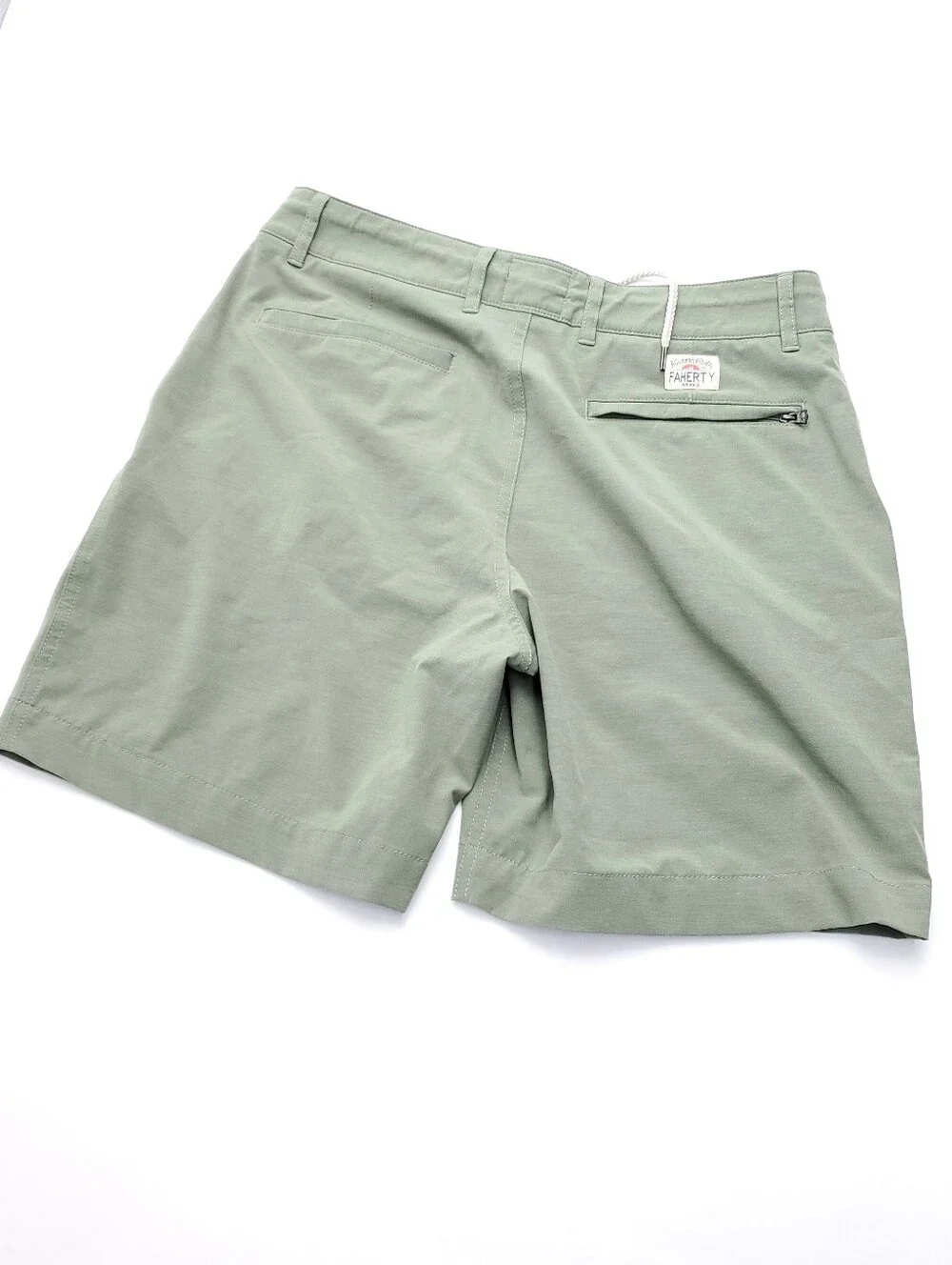 Faherty All Day Shorts Performance 9” Sage/Green Chino Belt Loop Preppy Size 30